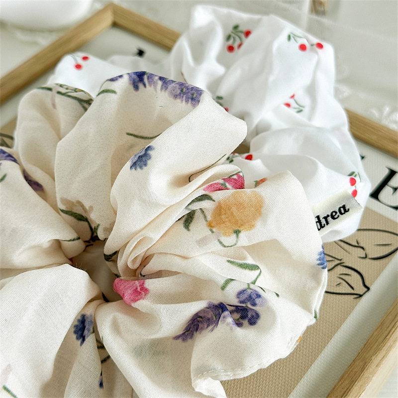 15g Weight Hair Tie Hair Accessories Type 1 Piece Quantity Casual, Holiday Occasion Cloth Material Cherry Pattern All Seasons Season Women's Gender Chinoiserie, Elegant, Lady Style Chinoiserie Elegant Lady Women's Cherry Cloth Hair Tie 4