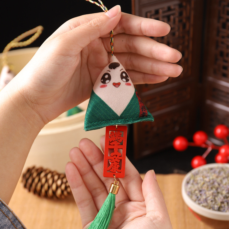 Dragon Boat Festival bolsita sobre DIY paquete de material hecho a mano examen de ingreso a la universidad zongzi bolsita adornos ajenjo colgante de coche portátil