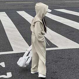 女童秋季套装新款韩版洋气中大童时髦女孩运动连帽休闲百搭两件套