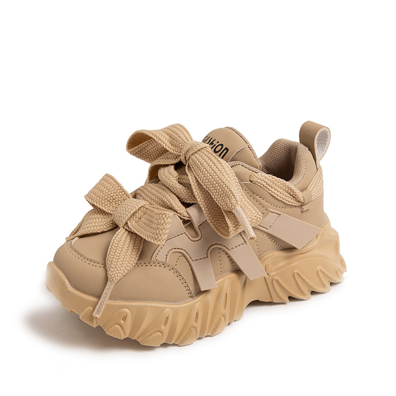 Populära pappaskor för flickor 2023 Höstnyhet Populär rosettknut Lättvikts Mjuk sula Sportskotrend för barn_voghion.com