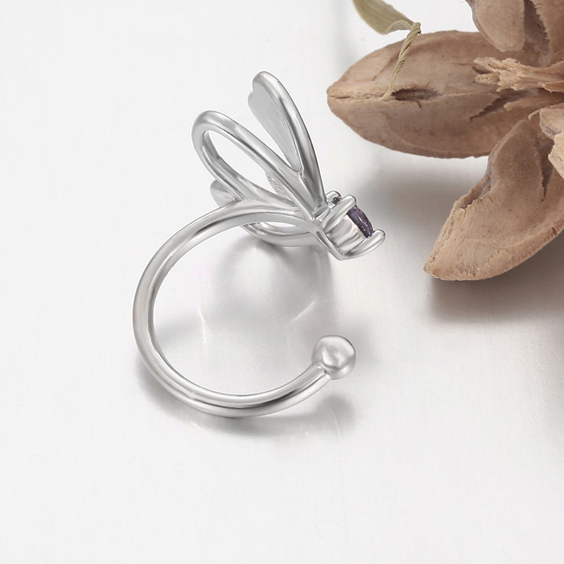 Xuping elegante temperamento doble capa de mariposa orejas sin agujeros de orejas usables orejas hueso de aleación de cobre chapado orejas blancas al por mayor