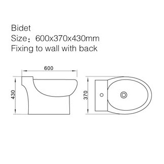 Bidé de Pie para Baño OK-0135 de Cerámica Fácil de Limpiar image 3