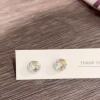 [polygonal] white zircon stud earrings