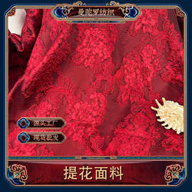 复古宫廷风浮雕提花面料黑白立体方块礼服连衣裙马甲箱包布料