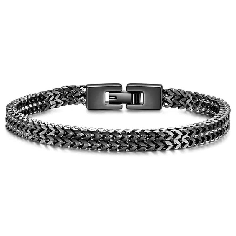 Trendy Men's Hip-Hop Raphap Stainless Steel 6mm Keel Snake Chain Bracelet Men's Fashion Personalized Titanium Steel Bracelet Wholesale