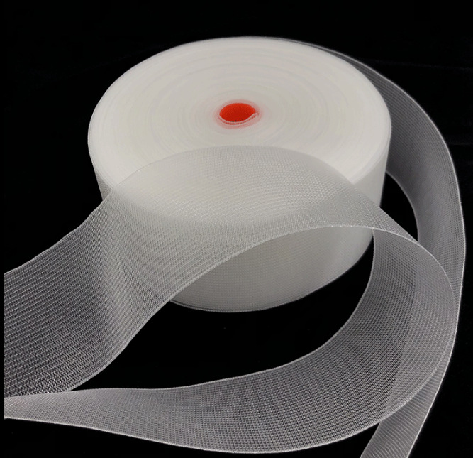 8/10公分加密韩式窗帘布带配件渔网尼龙透明带打孔衬布韩褶折辅料