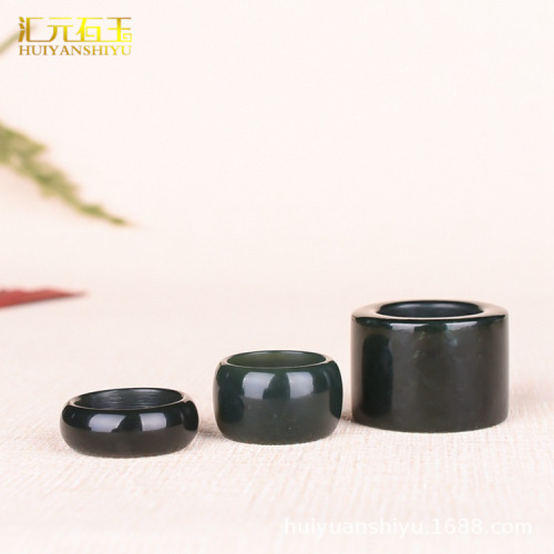 A goods Xinjiang gold silk jade white jade ring tiger eye stone ring ring ring Hetian jade green and white jade ring ring wholesale