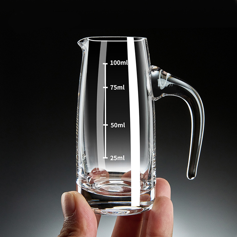 100ml Measuring-Graduated Liquor Dispenser, Household & Commercial Use Crystal Glass Wine Decanter, Liquor Cup Pourer