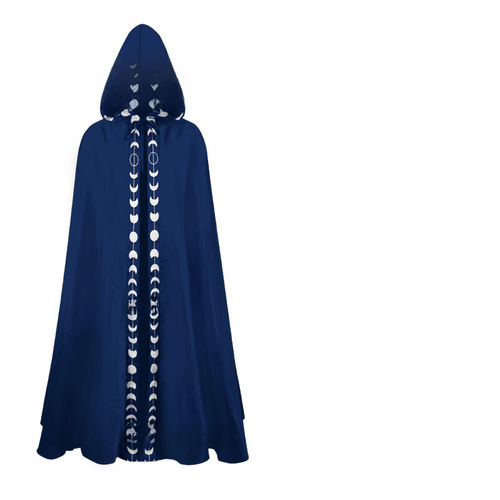 New European and American Hooded Cape Large Size Medieval Renaissance 5 Color Cloak Halloween Costume Cosplay Performance Costume