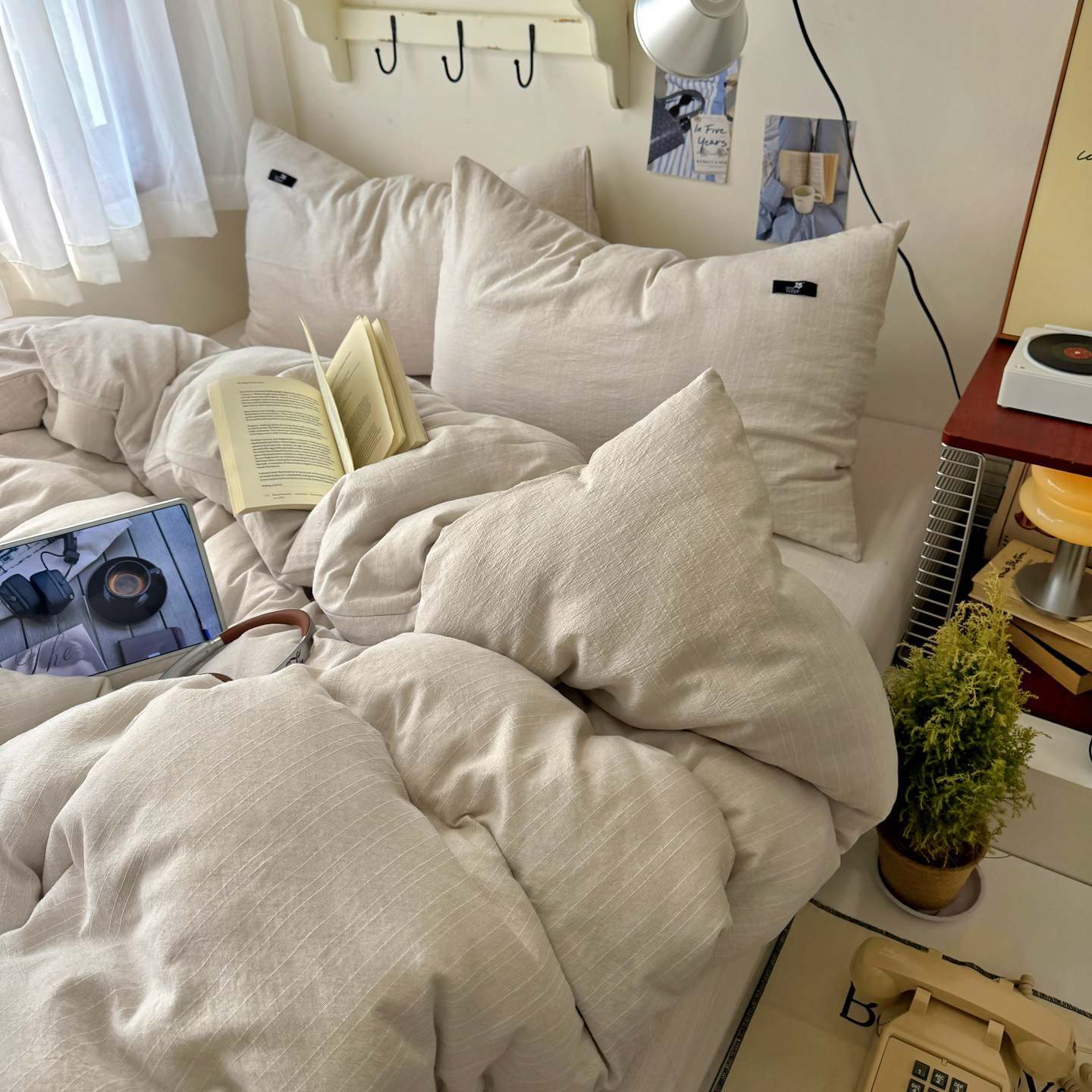 Cotton Bedding Set Four Piece Solid Colour For Home And Dormitory_voghion.com
