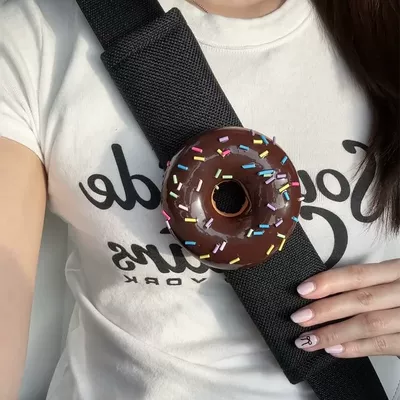 Creative Bagel Bread Car: Seat belt shoulder pad - chocolate-donut-shoulder-pads