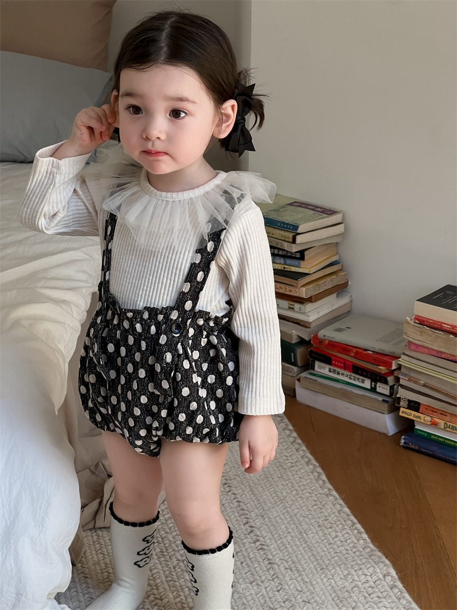 Ropa de otoño infantil bebé set de otoño ropa infantil coreana camiseta de muñeca cinturón bolsa de dos piezas set
