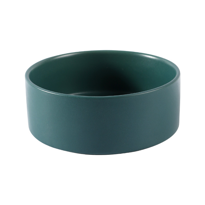 Cuenco redondo de cerámica para gatos, oferta especial, 13 cm, en stock, al por mayor, anti-manchas en la barbilla, cuenco de cerámica para mascotas, estilo simple, cuenco para perros.