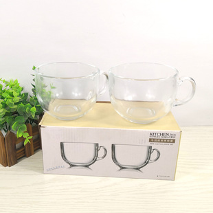 Household transparent milk thickened glass tea with a single cup of breakfast oatmeal coffee cup gift
