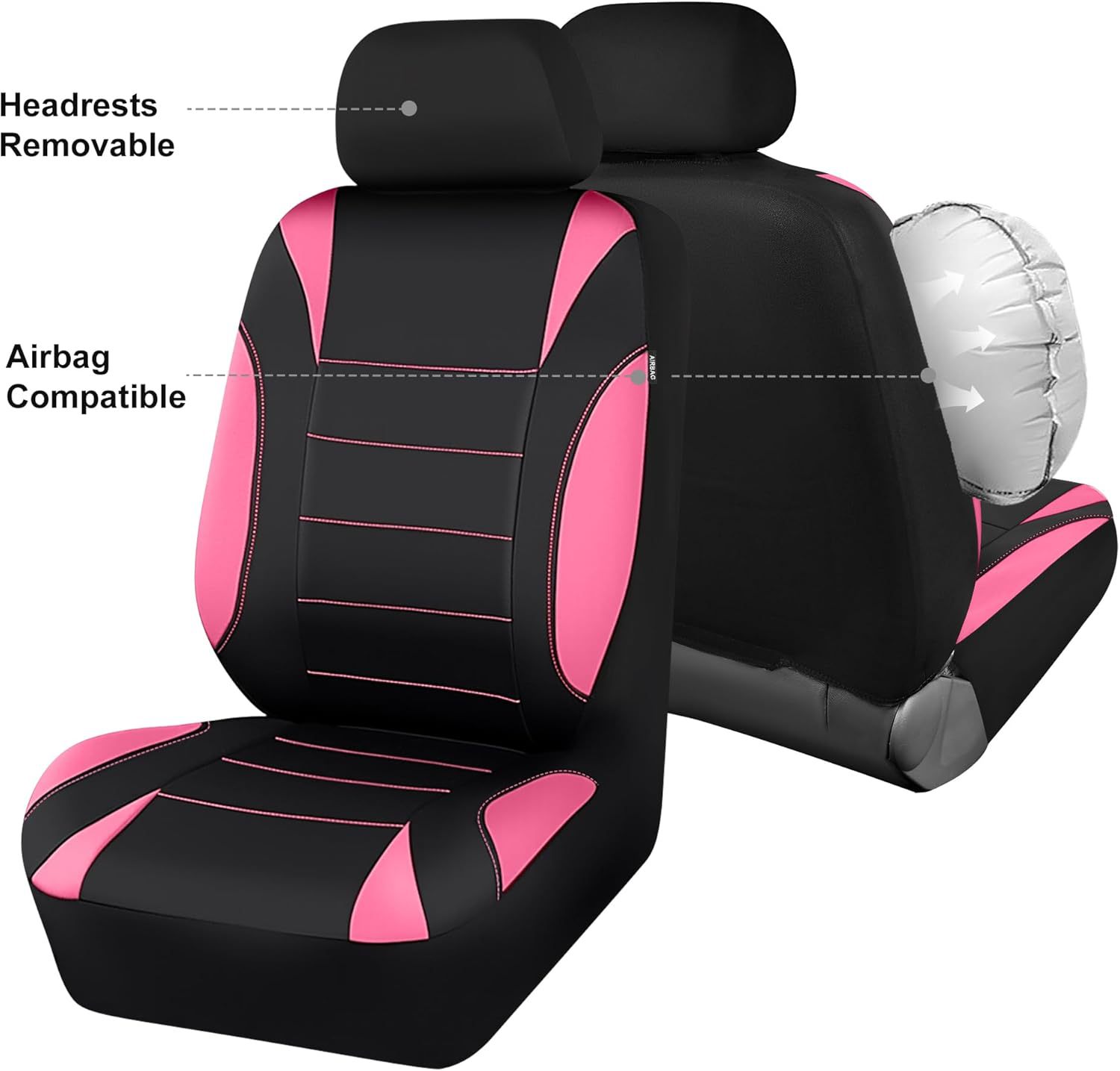Pu Single-Line Crescent Leather Style Universal Car Seat Cushion Cover Amazon Temu Car Seat Cover
