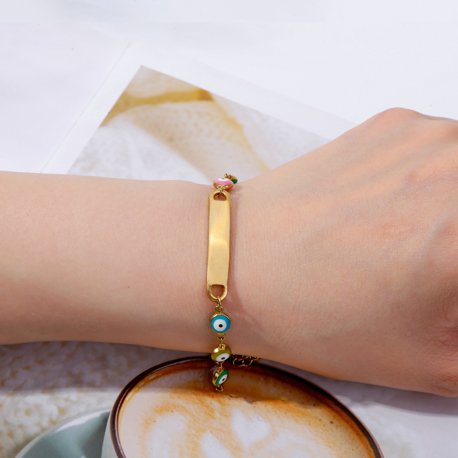 304 Stainless Steel Pendant Material Real Gold Plated 18K Gold Geometric 316 Stainless Steel Simple Style Classic Style Waterproof Non Tarnish Surgical Steel 316L Stainless Steel Bracelets