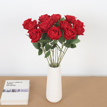 小绒布玫瑰花七夕情人节婚庆仿真花居家酒店装饰插花假花厂家批发