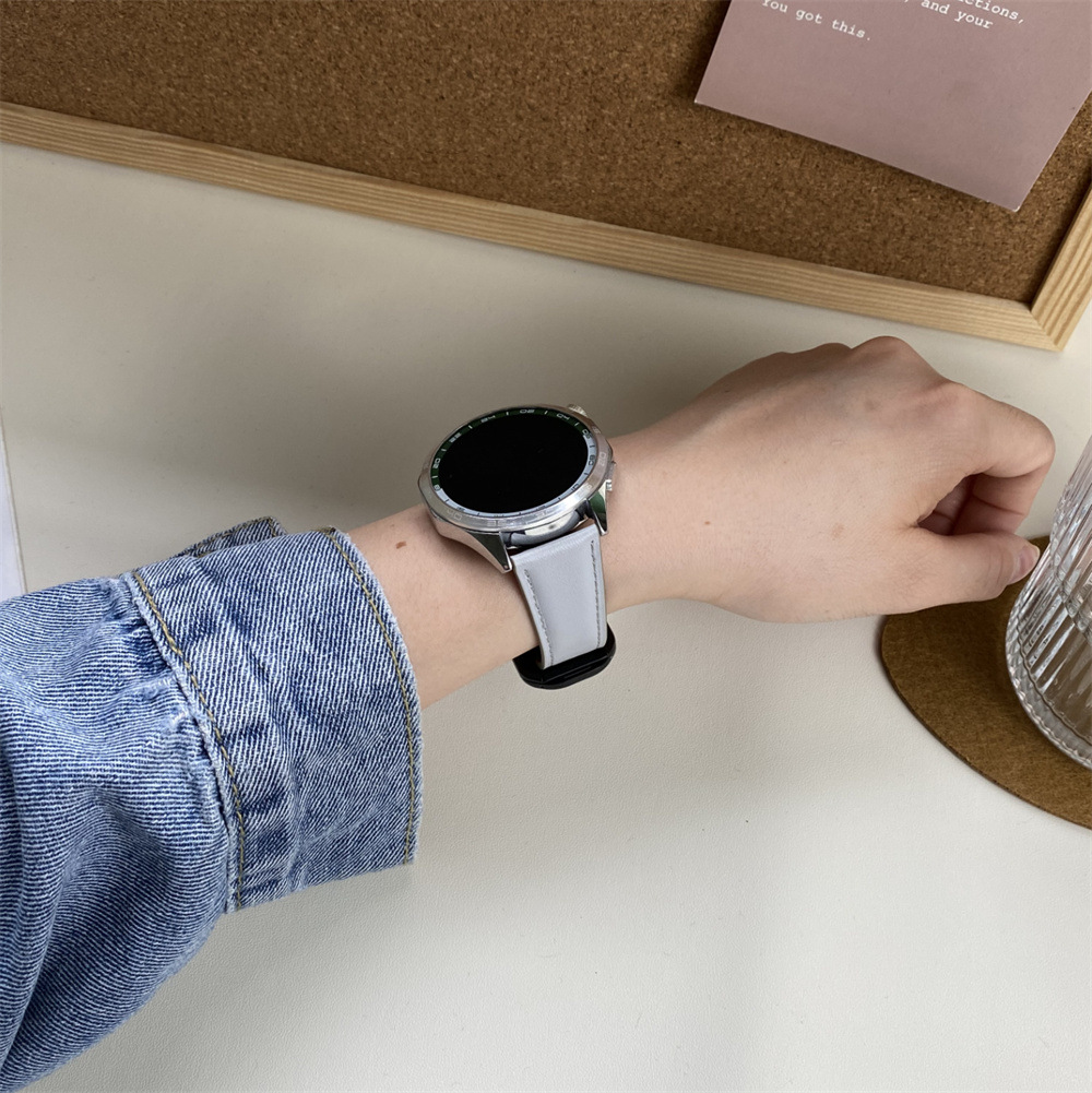 Sobib Samsungi ja Huawei moodsa stiiliga kellarihmadele, 20 mm ja 22 mm, Nautiluse magnetilise kokkupandava pandlaga nahast kellarihmadele._voghion.com