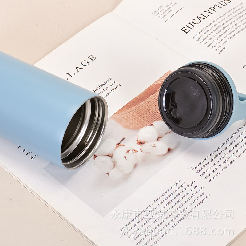 Vacío transfronterizo portátil de boca ancha taza de vacío 304 de acero inoxidable coche recto deportes hervidor portátil taza de regalo