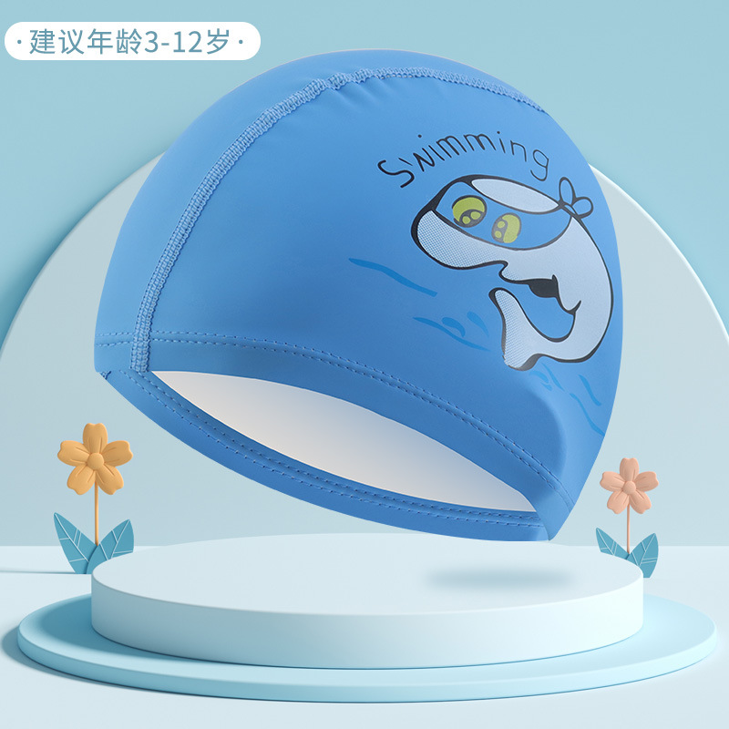 Gorro de natación para niños de dibujos animados lindo de estilo explosivo, protección auditiva impermeable cómoda, equipo de natación sin cabeza, gorro de natación profesional al por mayor