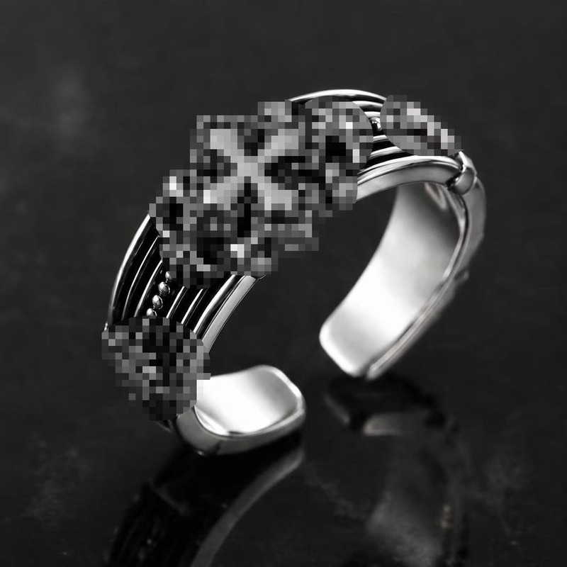 Cross-border vintage cross ring, versatile carved open adjustable ring, niche European and American men's ring wholesale Cross-border vintage cross ring, versatile carved open adjustable ring, niche European and American men's ring wholesale