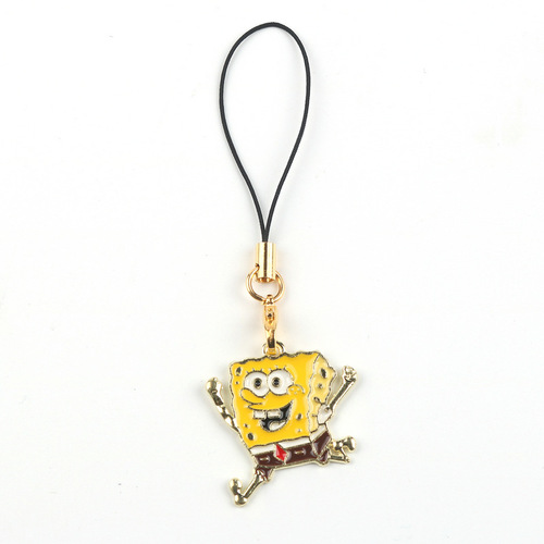 Mobile phone lanyard cartoon anime SpongeBob SquarePants star dripping oil pendant diy mobile phone case pendant U disk pendant