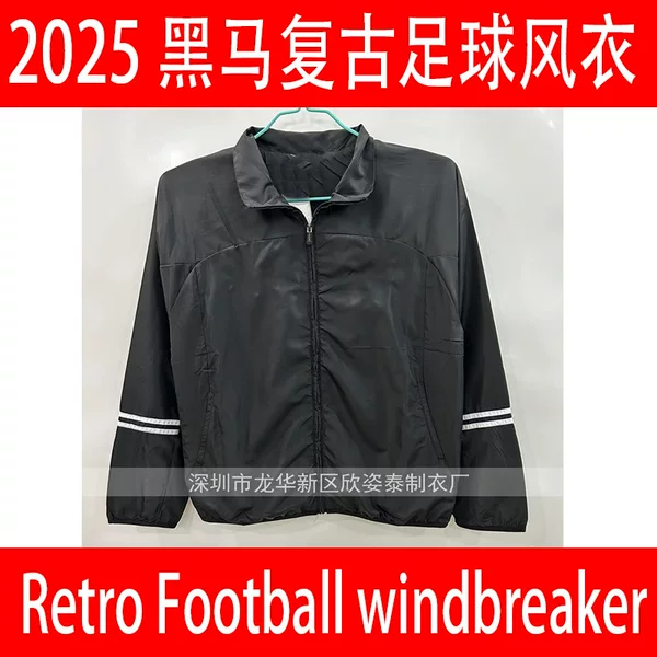 Black Horse Retro Football Windbreakers 2025 Black Horse Football Jackets Retro Football Windbreakers