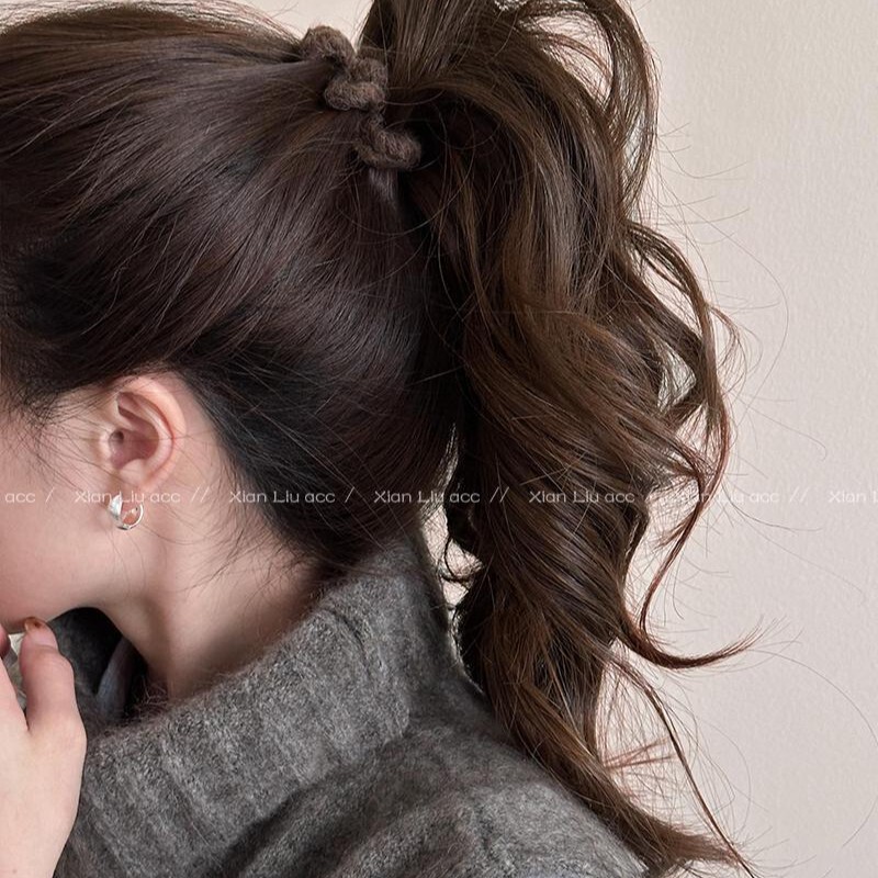 Stuffed Phone Cord Hair Tie, Women's Classy High-Elastic Hair Tie, Low Ponytail Korean Headband