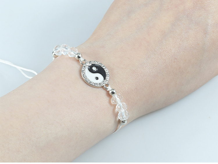 Tai Chi Pattern Simple Style Tai Chi Alloy Knitting Unisex Drawstring Bracelets