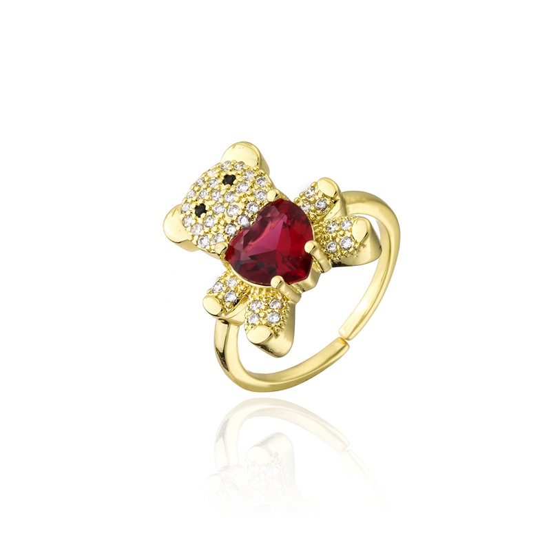 Oferta De Oferta De Aogu En Europa Y América Anillo De Amor Oso Diseño De Apertura Ornamento Ajustable display picture 7