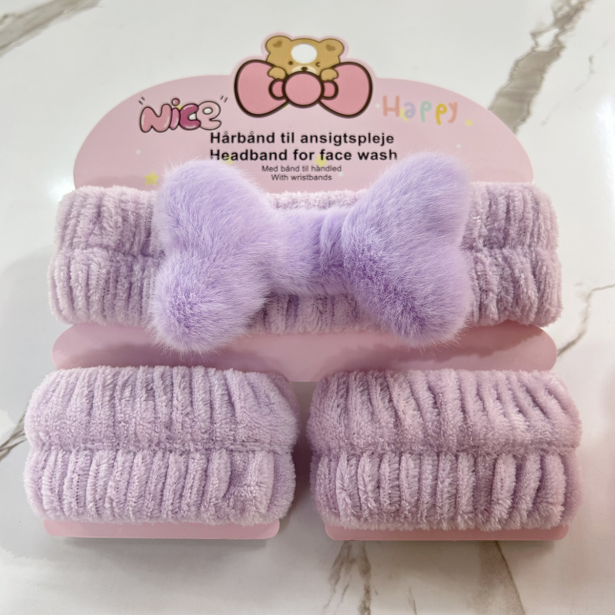 Banda de cabello de moda con tarjeta de papel dulce decoración de animales pequeños de peluche de lavado banda de cabello de dibujos animados correa de muñeca tridimensional