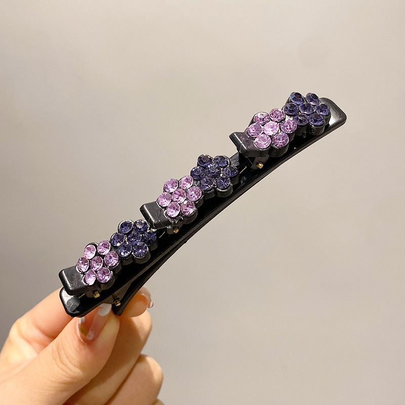 Otoño e invierno flocado clip de pelo trenzado de las mujeres de alto grado frente lado flequillo roto clip de pelo clip superior horquilla tocado