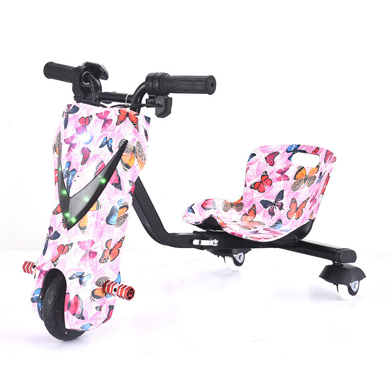 Electric Three-Wheeled Drift Kart for Children Aged 5-12, Popular Online, Retractable Children's Drift Car, Square Drifting Kart