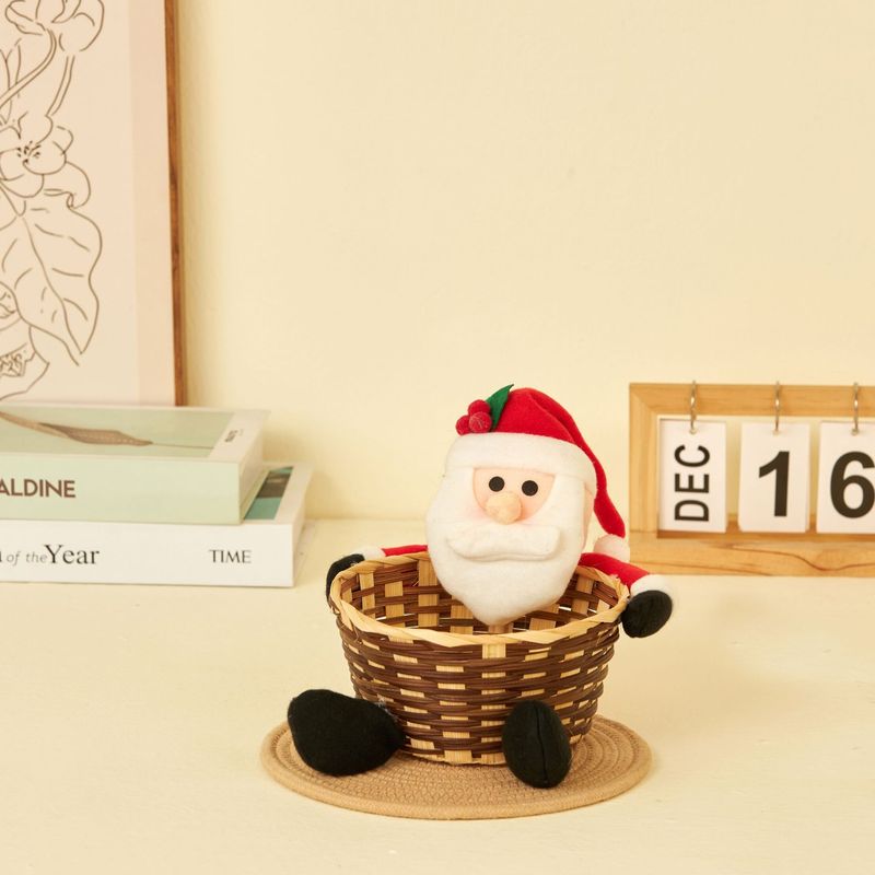 クリスマスの飾りのキャンデーのかごの小さいサイズの藤は果物のかごのクリスマスのデスクトップを編みます。|undefined