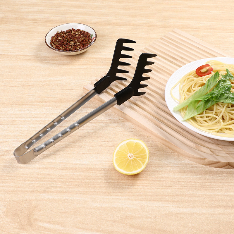 Clește pentru spaghete din oțel inoxidabil cu mâner lung_voghion.com