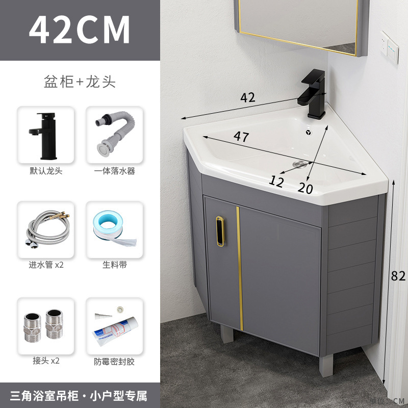 Piso lavabo gabinete combinación pequeño apartamento baño triángulo mesa de lavado esquina lavabo piscina