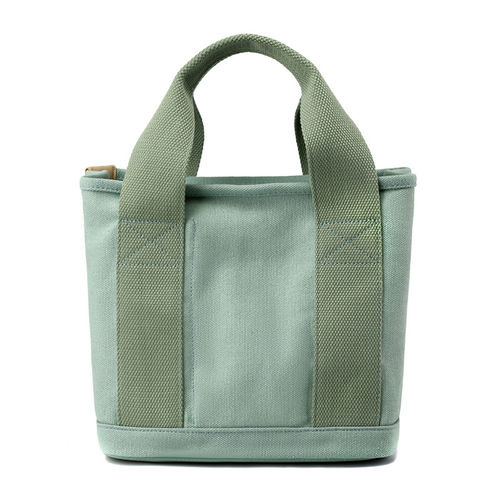 Small bag with zipper, Japanese mille-layer bag, niche lady shoulder bag, portable thickened canvas mobile phone bucket tote bag