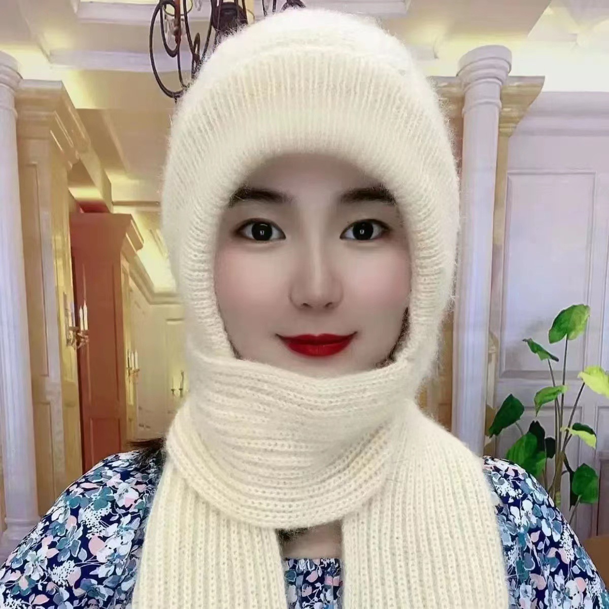 Conjunto de gorro y bufanda para mujer, gorro de punto versátil y cálido para otoño e invierno, estilo coreano moderno, gorro de punto grueso con forro polar a la moda. image 16
