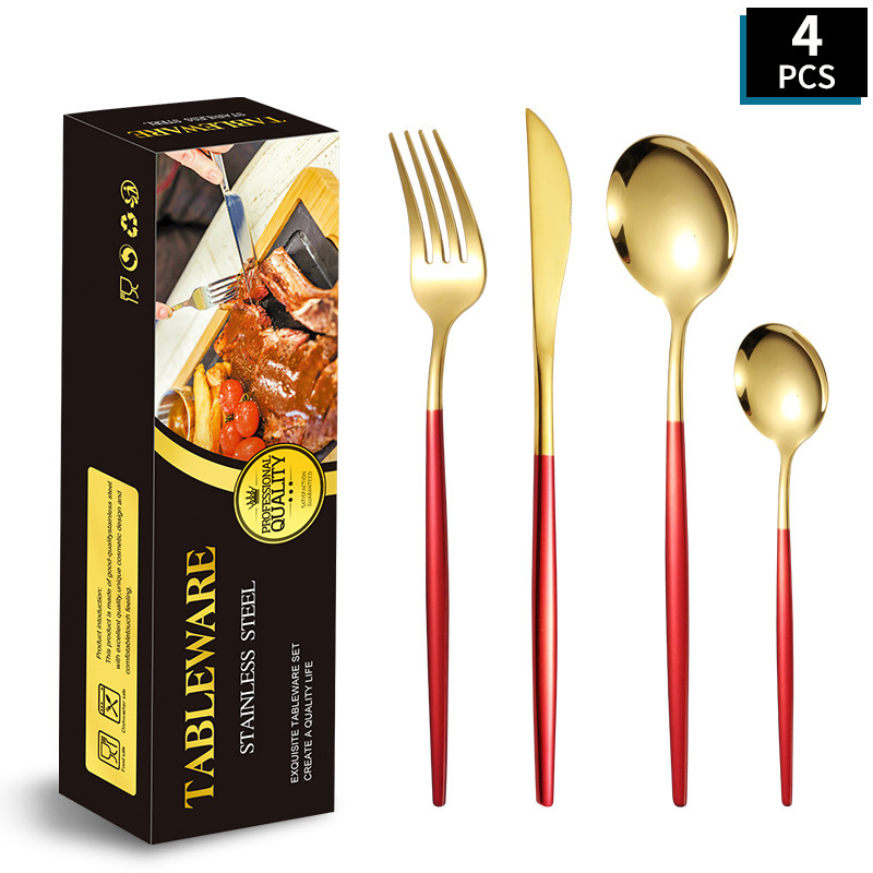 ポルトガルステンレスナイフフォークスプーンセットヨーロッパ式高颜値食器ホテル洋食ステーキナイフフォーククロスボーダースプーンフォーク|undefined
