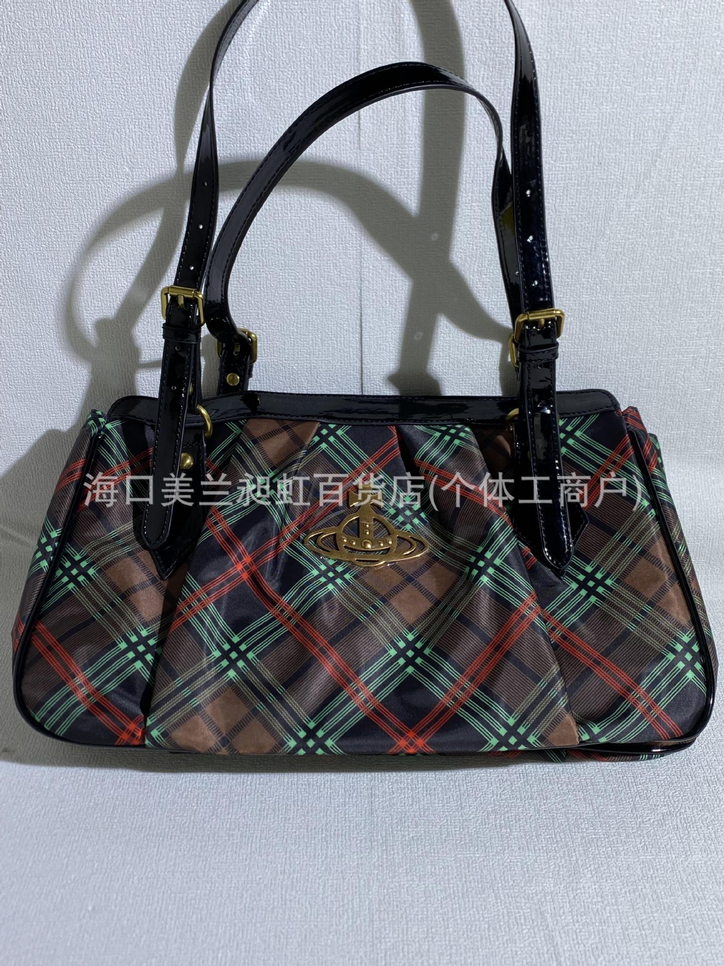 컬러 체크 무늬 토트