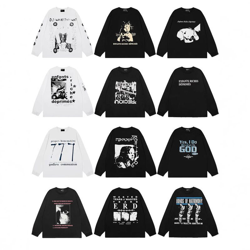 Autumn Erd Melancholic Rich Second Generation Old Vtg Long-Sleeved American Fashion Brand High Street Cleanfit Heavy T-Shirt for Men