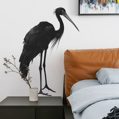 外貿個性黑色禿鷲鳥臥室客廳宿舍玄關家居裝飾牆貼紙自粘批發跨境