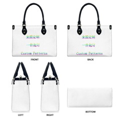 Independent station best-selling women's PU handbag, custom design large capacity shoulder bag / crossbody bag, black and white handle