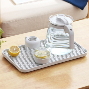 Double-Layer Plastic Drain Tray Living Room Tea Tray Household Fruit Tray Tea Set Water Storage Tray Tea Tray Household Tea Tray