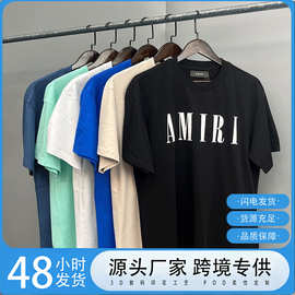 Amiri 美式潮牌高街男女情侣同款宽松半袖T恤夏季薄款圆领短袖