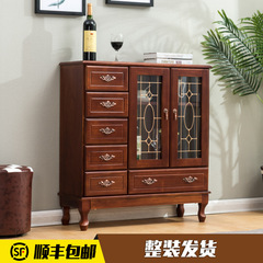 歐式實木餐邊櫃餐廳儲物櫃美式客廳小柜子碗櫃廚房茶水櫃簡約茶櫃