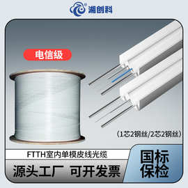 国标电信级FTTH室内单模皮线光缆GJXH1/2/4芯入户蝶形皮线光纤