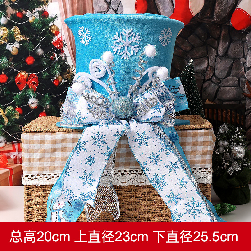 新しいクリスマスツリートップハット圧縮折りたたみリボンピンクジンジャーブレッドマンハットクリスマスツリートップスター装飾|undefined