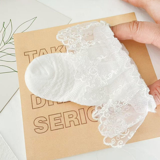 Baby Girl Socks Summer Thin Mesh Cotton Socks All-match Short Socks Baby Lace Socks Princess Socks