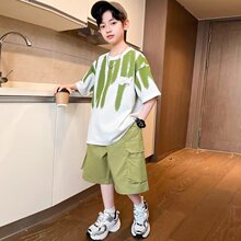 男童夏装套装2024新款运动中大儿童夏季短袖洋气男孩夏款时髦潮牌
